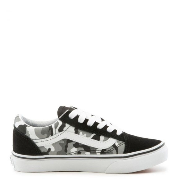VANS KIDS (PS) OLD SKOOL SHOES | BLACK/WHITE CAMO | NEW in BOX/NWT!!🩶🖤✔️ - Picture 1 of 9